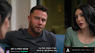 MODERN-DAY SINS - Pregnant Wife Gets Horny While Watching Hubby Cheat With The Prenatal Instructor