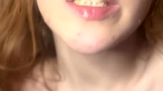 Blowjob on My Huge Dildo with a Bit of Deepthroat