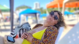Beautiful Stepmom Shows off in a Bikini at the Beach and Starts Undressing at the Hotel-great Compilation
