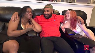 Busty Movie Night Out Turned Freaky, Huge Boob Double Blow-Job & TittyFuck