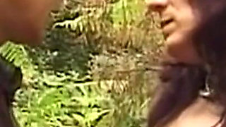 Busty Mature Brunette Teased Deep in Forest