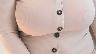 Chubby MILF Masturbates Standing up