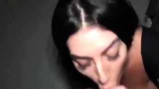 Cross-Eyed Brunette's Deepthroat Blowjob