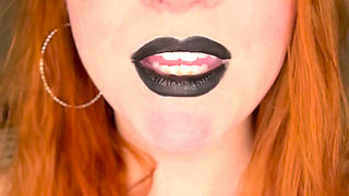 BBW Redhead Miley Coxxx Spit Fetish- Mouth Close up - Pierced Tongue