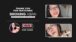 Topless Smoking Asian: Tits Out Smoking Cigarettes in Balcony Compilation