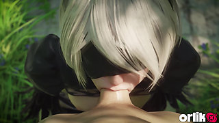 2b Big Ass Anal Cowgirl Fuck After Sloppy Blowjob - Nier Automata 3D Porn