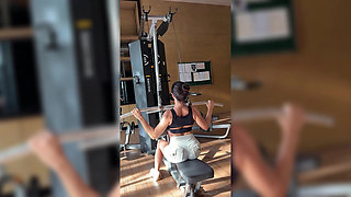 Gym Workout in Sexy Top and Tight Shorts