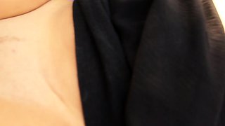 Natural busty brunette blowjob and banged in POV