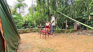 The Girl at the Campsite Agreed to Give a Blowjob and Ride Hard