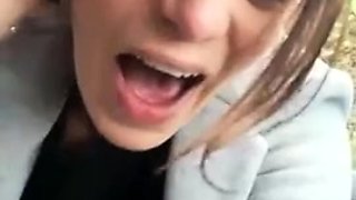 Pregnant Sara fucks Gear stick and squirts outdoor 8572760-4