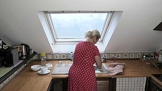 German Blonde Eva Engel with Petite Natural Tits and Golden Hair Takes Brutal Pussy Pounding from Massive C