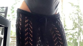 Amateur Jasmin stripping panties and masturbating