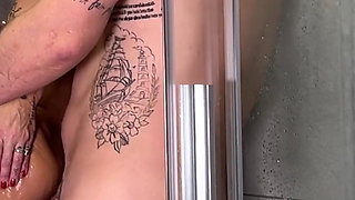 Tattooed MILF Gets Anal Pleasure and a Mouthful of Cum in the Shower