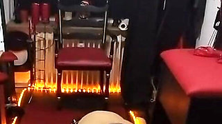 Piss Drenched Submissive Slut Soaks Floor in Golden Shower