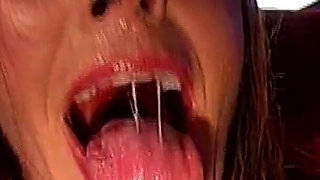 Brunette Slut Gets Massive Facial in Ggg Bukkake