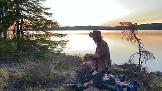 Blonde Petite Swedish Girl Sessa Skye Outdoor Blowjob & Doggy Style Sex By Water