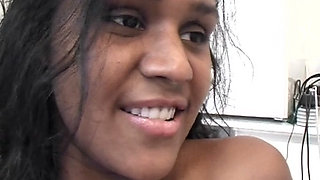 Perfect Ebony From France Got Big White Load on Face