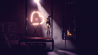 Korean Beauty Somethingblack Silk Fishnet High Heels Flail Collar