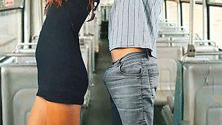 Skinny Latina Student Groped by Stranger on Bus - Petite Teen Fanny Squirts in Public