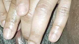 Stroking Her Pussy with the Dildo!