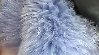 Fur Fetish Sex! Huge Cumshot on Purple Fur Coat