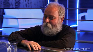 Old Man Rewards Barman with His Fresh Sperm