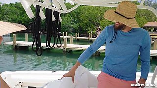 Slim Petite Tattooed Teen Valerica Steele Enjoys Jmac's Huge Cock On Board the Boat