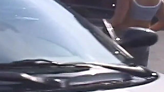 Freaky Spinner Spreads Her Pussy in My Back Seat