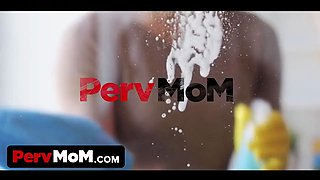 Caring blond bombshell cougar sucks the ache away of her crazy stepson's cock