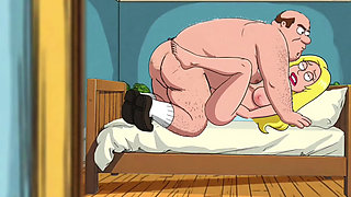 Cuckold Husband Is Furious That His Wife Is Cheating with Her Lover. Cartoon