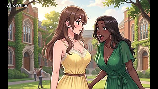 Ai Generated Hentai Animated Anime Cartoon of a Honey Big Boobs Slim British Curvy Student Fucking Her Crush Raw,