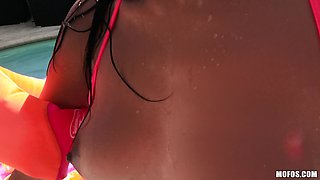 Tony's Wet Latina Passion in a Wild Outdoor Pool Scene