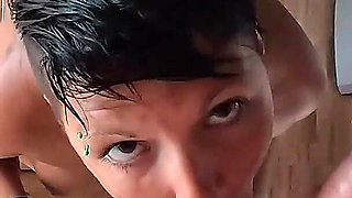 Cock Sucking with Cum Swallow, Standing on Table #2