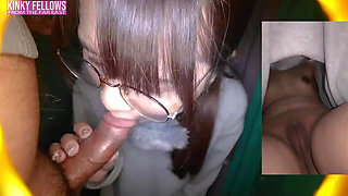 Fragile Heiress Heat as the Natural Rich Beauty Offers Warm Mouth Support Inside a Risky Temporary Booth