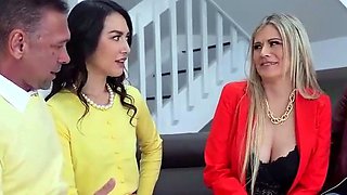 Busty mummy loves hardcore hookup with her hubby on a couch