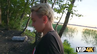 Vip4k. blond cougar studied her offspring\u2019s bf and showed him the wildest porn