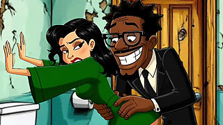 Slut Wife Fucked in Dirty Public Toilet. Cartoon