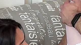 Sexy Brunette Asian in White Lace and Stockings Gets Pounded by Stud
