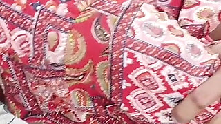 Real Indian Couple Hot Sex in Red Dress - Blowjob, Deepthroat, Missionary & Doggy with Cum on Breasts