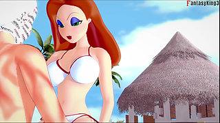 Jessica Rabbit blowjob in public pool