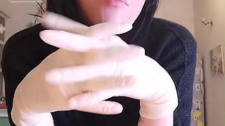 I'm Hungry Now Eating Salmon White Latex Gloves Goddesslolli