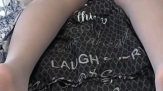 Ebony Hottie in White Pantyhose Gets Her First White Cock