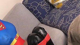 Zeena's Heroic Ordeal: Bound in Reverse Prayer, Ballgagged, and Later Helpless in a Hogtie with Penis Gag