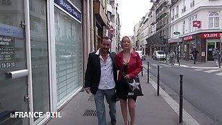Horny Blonde Slut Slobbers All Over Cock