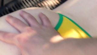 Stepsister Asked for Sunscreen and Got Fucked by the Pool