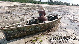 Flashing Twerking at a Beach in Africa