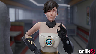 Tracer Gets Bored and Services Two Bbcs - Premium 3D Overwatch Animation