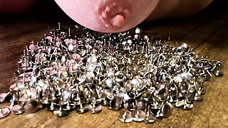 Big Tits MILF Punished with Thumbtacks on Her Huge Natural Breasts