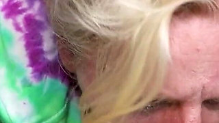 Blonde White Trash Whore Throat Fuck & Screaming Orgasm Ending
