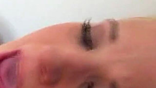 Horny blonde skinny milf fucked by step son during massage